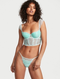 Шикарный корсет-бюст Victoria's Secret с кружевом 1159818278 (Бирюзовый S)