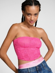 Кружевной корсетный топ Victoria's Secret Pink 1159820430 (Розовый M)
