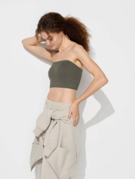 Бесшовный бюстгальтер UNIQLO топ с чашками 1159831073 (Зеленый M)
