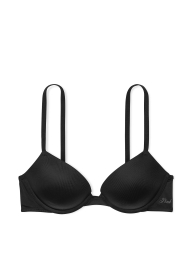 Базовый бюстгальтер Victoria's Secret Pink super Push-up 1159833268 (Черный 36B)