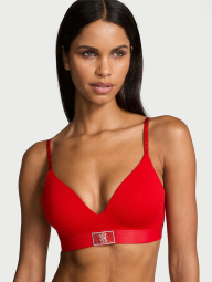 Бюстгальтер Victoria's Secret с логотипом из страз 1159834000 (Красный 32A)