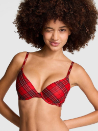 Бюстгальтер Push-Up от Victoria's Secret Pink с принтом 1159834904 (Красный 34C)