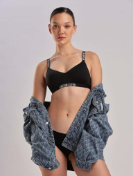 Бралетт Calvin Klein гладкий лиф с логотипом 1159837771 (Черный S)