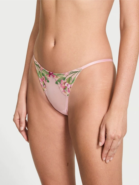 Роскошный комплект Victoria's Secret пояс для чулок и трусики 1159826971 (Розовый L)