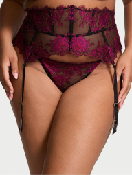 Кружевной комплект Victoria's Secret пояс для чулок и трусики стринги 1159835311 (Розовый XS)