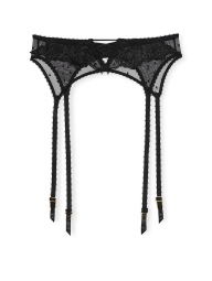 Мереживний комплект Victoria's Secret пояс для панчохи та трусики бразилії 1159836807 (Чорний M)