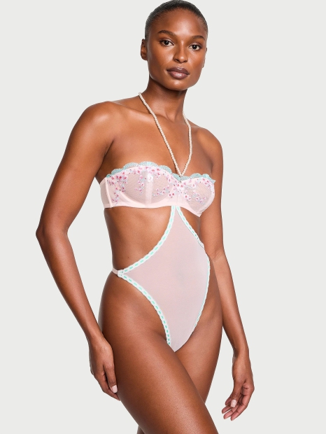 Жіночий комбідрес Victoria&#39;s Secret боді з вишивкою 1159817614 (Блакитний S)