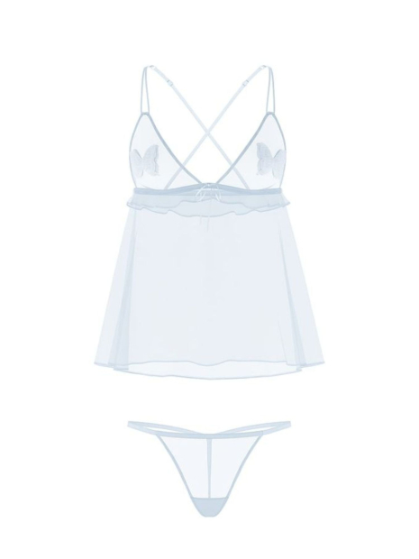 Комплект пеньюар и трусики Victoria's Secret 1159836991 (Голубой L)