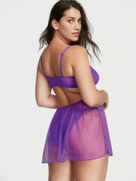 Комплект пеньюар и трусики Victoria's Secret c кружевом 1159799049 (Фиолетовый, XS)