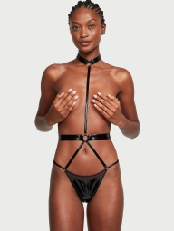 Женский лакированный комбидресс Victoria's Secret открытый 1159824844 (Черный XL)