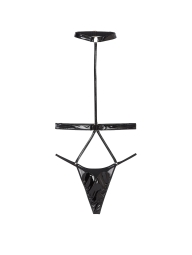 Женский лакированный комбидресс Victoria's Secret открытый 1159824844 (Черный XL)