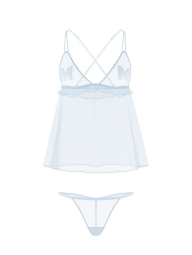 Комплект пеньюар и трусики Victoria's Secret 1159836991 (Голубой L)