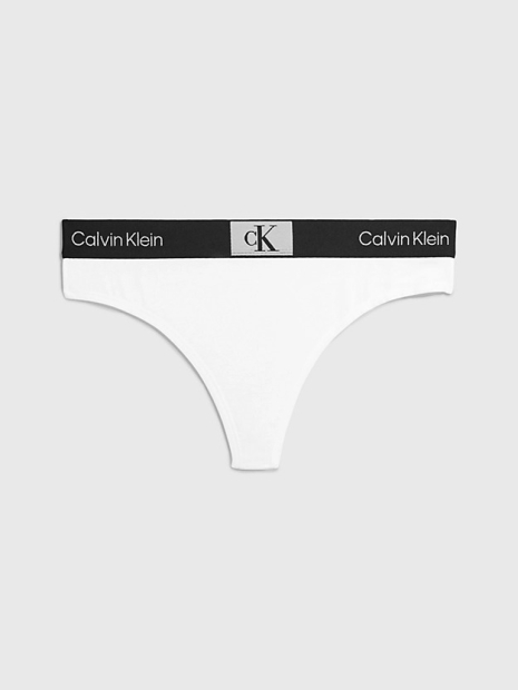 Женский комплект Calvin Klein бюст-топ и трусики тонг 1159799645 (Черный/Белый, 2X)