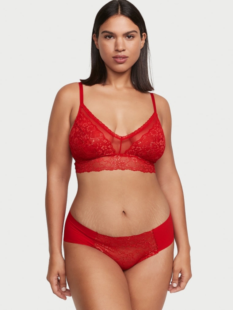 Кружевной комплект белья Victoria's Secret лиф и трусики чики 1159802277 (Красный, L)