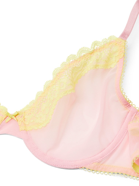 Кружевной комплект белья Victoria's Secret лиф и трусики чики 1159803505 (Розовый, 38D/XL)
