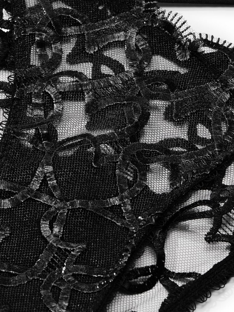 Роскошный комплект Victoria's Secret пояс для чулок и трусики 1159803751 (Черный, M)