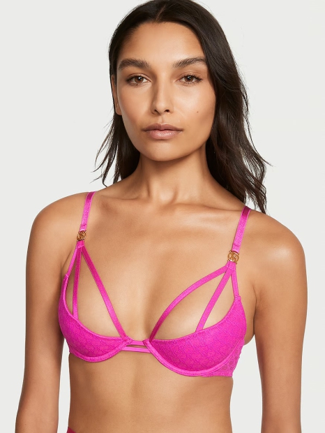 Комплект білизни Victoria's Secret бюстгальтер та трусики тонг 1159804033 (Рожевий, XXL)