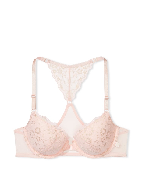 Кружевной комплект белья Victoria's Secret бюст и трусики чики 1159804591 (Розовый, 38D/XL)