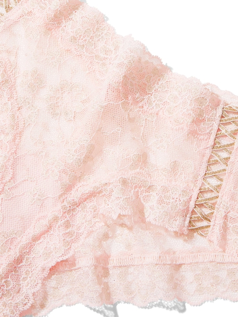 Кружевной комплект белья Victoria's Secret бюст и трусики чики 1159805065 (Розовый, 36D/L)