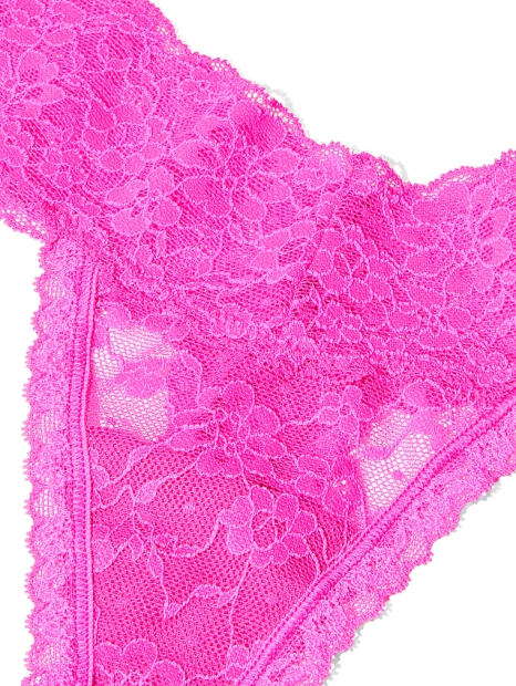 Кружевной комплект белья Victoria's Secret бралетт и трусики тонг 1159804682 (Розовый, L)
