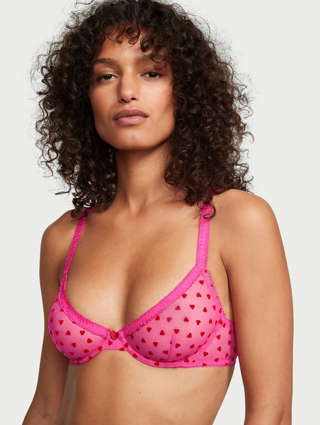 Комплект білизни Victoria's Secret ліф та трусики тонг 1159814076 (Рожевий, 36D/L)