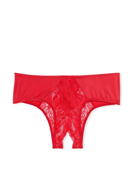 Комплект белья с кружевом и стразами Victoria's Secret лиф и трусики 1159805859 (Красный, 32B/XS)