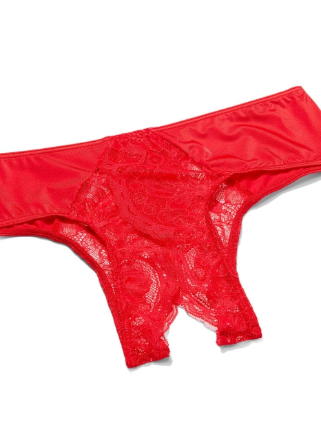 Комплект белья с кружевом и стразами Victoria's Secret лиф и трусики 1159805859 (Красный, 32B/XS)
