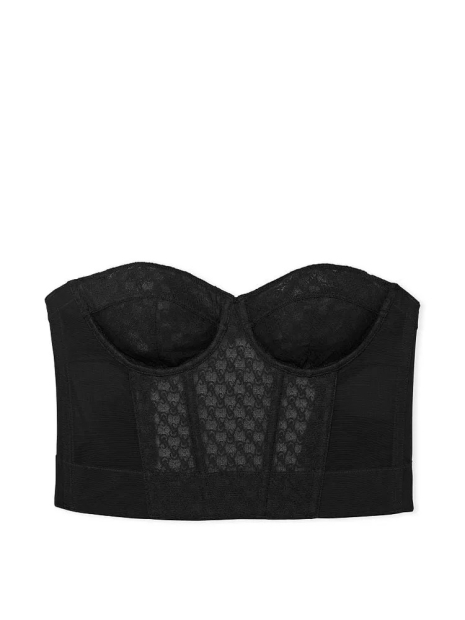 Комплект білизни Victoria's Secret корсет та трусики чіки 1159806467 (Чорний, 36D/L)