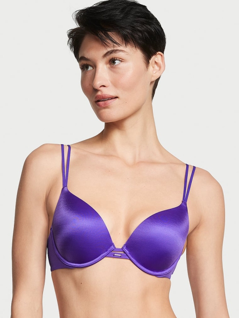 Эффектный комплект Victoria's Secret бюст Push-Up и трусики тонг 1159818889 (Фиолетовый 32C/XS)