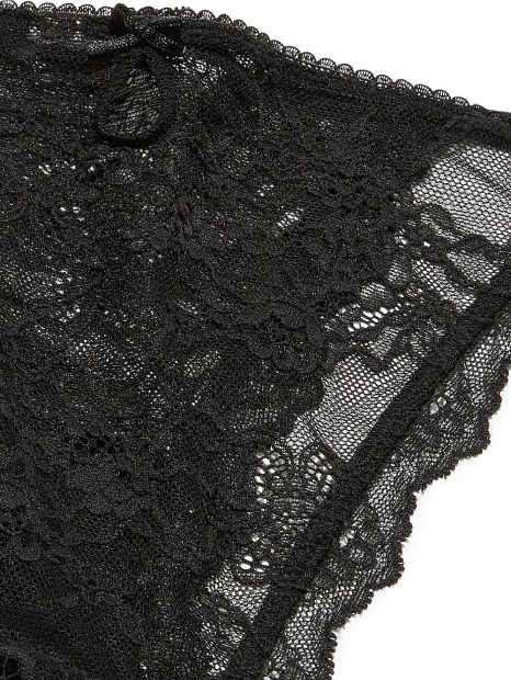 Комплект белья Victoria's Secret бюстгальтер-балконет и трусики 1159807421 (Черный, 36C/L)