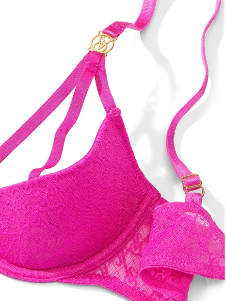 Сітчастий комплект білизни Victoria's Secret ліф з відкритими чашками та трусики чіки 1159808193 (Рожевий, S)