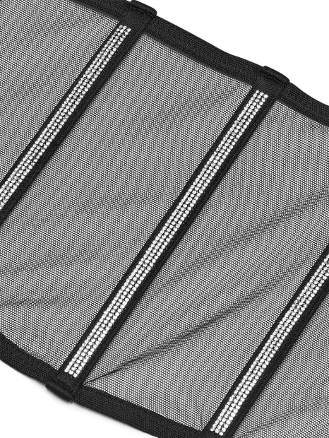Роскошный комплект со стразами Victoria's Secret пояс для чулок и трусики 1159808436 (Черный, XS)