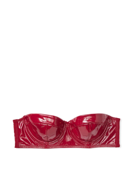 Комплект белья из искусственной кожи Victoria's Secret бюст-балконет и трусики 1159809722 (Бордовый, 34C/M)