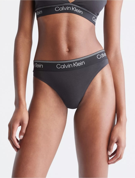 Жіночий комплект білизни Calvin Klein бюст та трусики тонг 1159809236 (Чорний, XS)