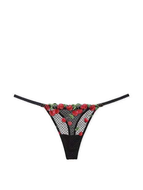 Сексуальный комплект пояс для чулок и трусики Victoria's Secret с вышивкой 1159809816 (Черный, M)