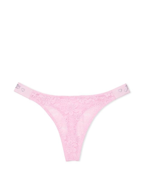 Кружевной комплект Victoria's Secret Pink бюстгальтер и трусики тонг 1159811187 (Розовый, XL)