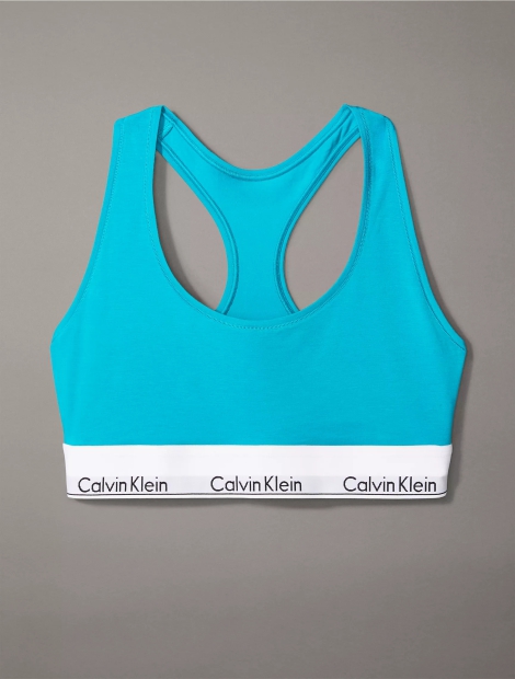 Жіночий комплект Calvin Klein топ та трусики тонг 1159814232 (Бірюзовий, S)