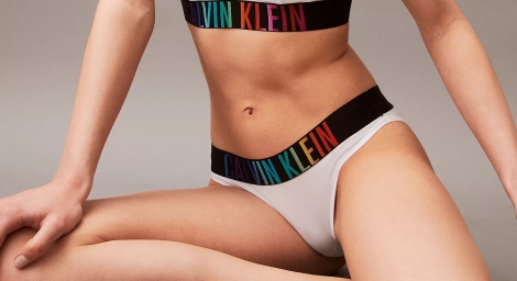 Женский комплект белья Calvin Klein лиф триангл и трусики бикини 1159814389 (Белый, L)