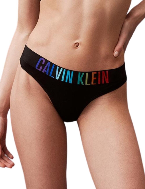 Жіночий комплект Calvin Klein топ та трусики тонг 1159814399 (Чорний, M)