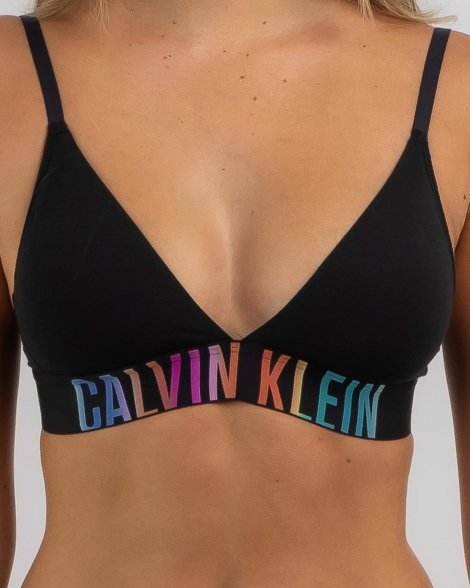 Жіночий комплект білизни Calvin Klein ліф триангл та трусики тонг 1159814402 (Чорний, M)