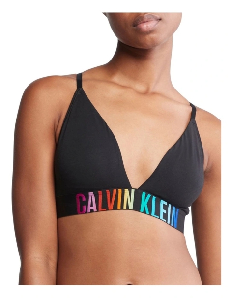 Жіночий комплект білизни Calvin Klein ліф триангл та трусики тонг 1159814402 (Чорний, M)