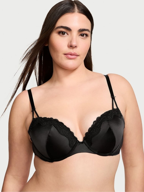 Шикарный комплект белья Victoria's Secret бюст Push-Up и трусики чики 1159815090  (Чорний 38B/L)