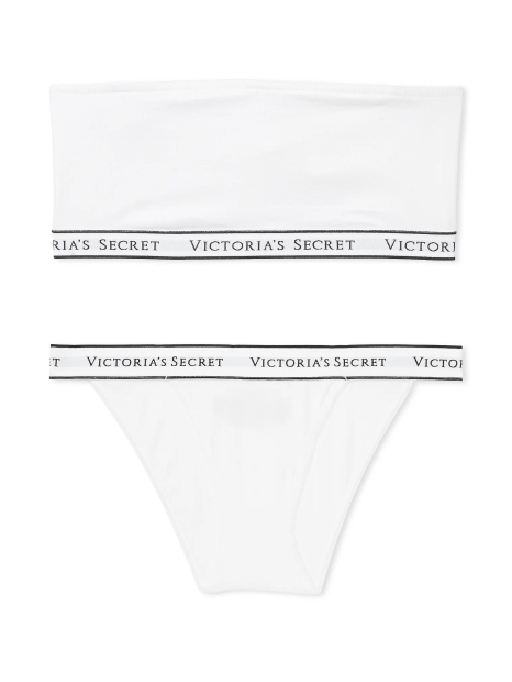 Женский комплект белья Victoria's Secret бандо и трусики танга 1159818644 (Белый XXL)