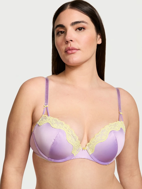 Комплект белья Victoria's Secret бюст Push-Up и трусики тонг 1159817617 (Сиреневый 34C/M)