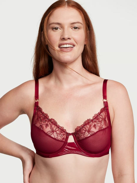 Комплект белья  Victoria's Secret бюст и трусики бразильяны 1159820216 (Красный 42DD/XXL)