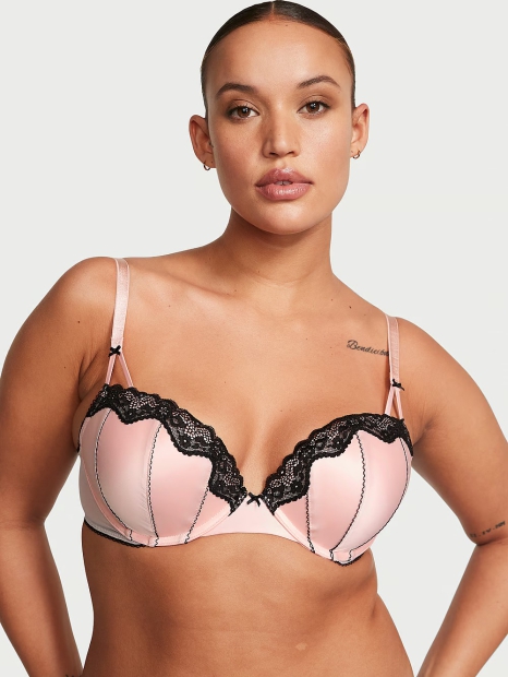 Комплект белья Victoria's Secret бюст Push-Up и трусики бикини 1159820365 (Розовый 32C/S)