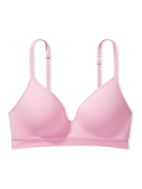 Женский комплект белья Victoria's Secret Pink лиф Push-Up и трусики тонг 1159823719 (Розовый L)