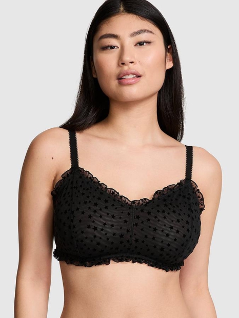 Комплект белья Victoria's Secret Pink бралетт и трусики стринги 1159827543 (Черный M)