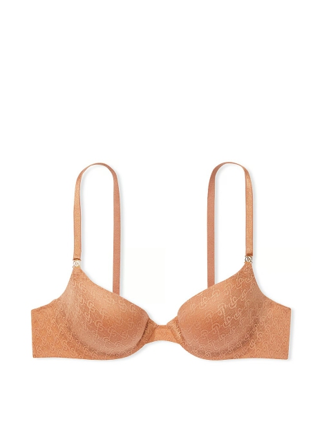 Вишуканий комплект білизни Victoria's Secret погруддя Push-Up та трусики тонг 1159828723 (Коричневий 32A/XS)