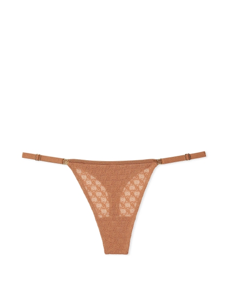 Вишуканий комплект білизни Victoria's Secret погруддя Push-Up та трусики тонг 1159828723 (Коричневий 32A/XS)